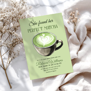Elegant Kaffetteme Perfekt Matcha-Möhippa Inbjudningar