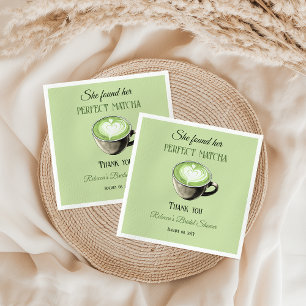 Elegant Kaffetteme Perfekt Matcha-Möhippa Pappersservett