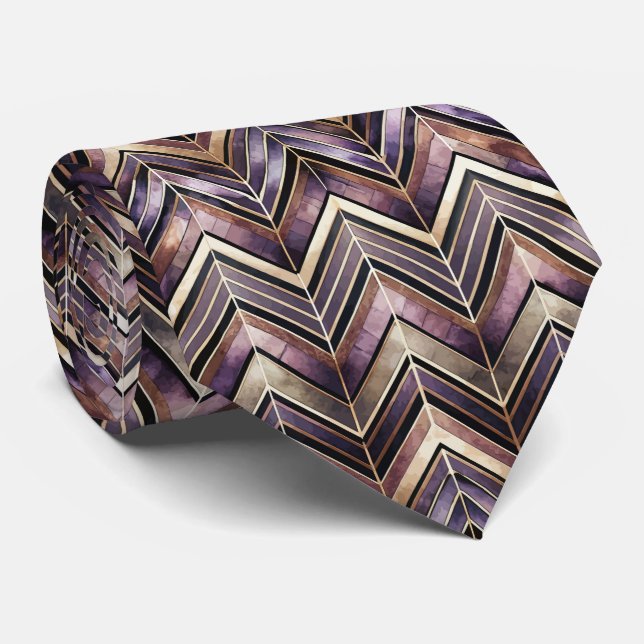 Elegant kaklad Art Deco-mönster Slips (Rullad)