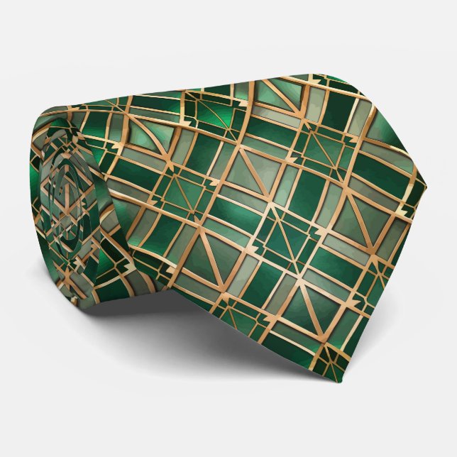 Elegant kaklad Art Deco-mönster Slips (Rullad)