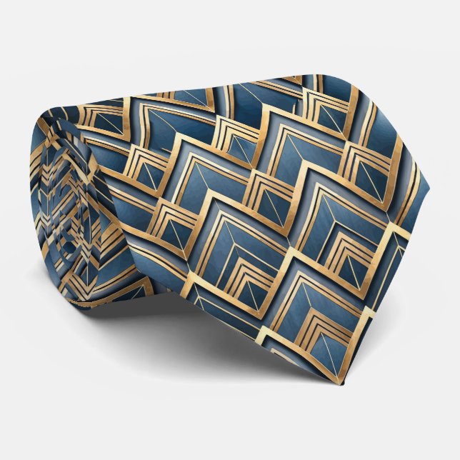 Elegant kaklad Art Deco-mönster  Slips (Rullad)