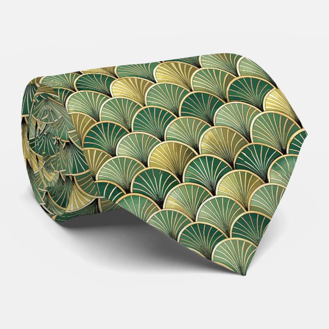 Elegant kaklad Art Deco-mönster Slips (Rullad)