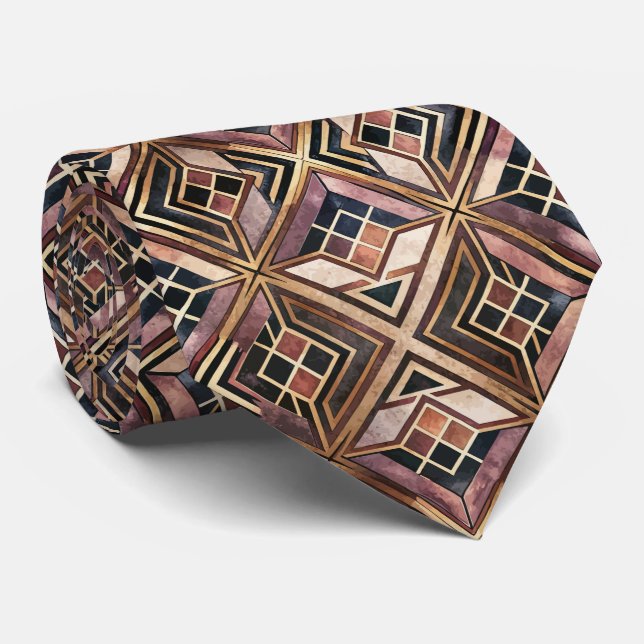 Elegant kaklad Art Deco-mönster Slips (Rullad)