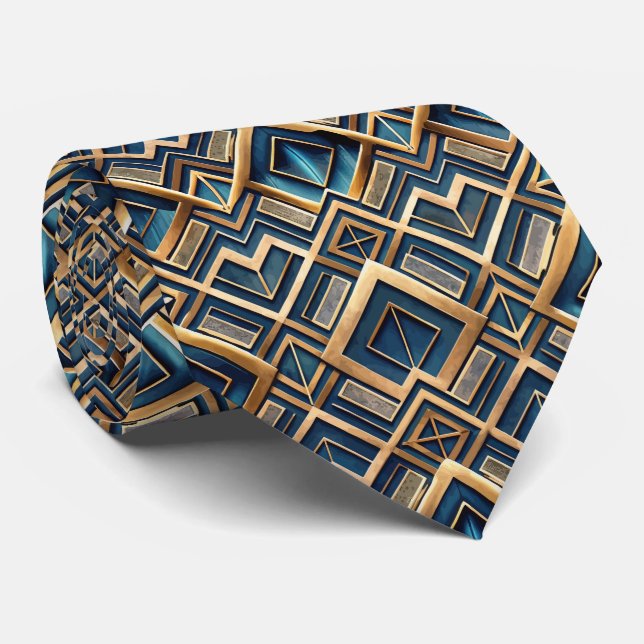 Elegant kaklad Art Deco-mönster  Slips (Rullad)