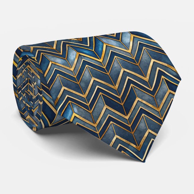 Elegant kaklad Art Deco-mönster Slips (Rullad)