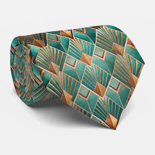 Elegant kaklad Art Deco-mönster Slips