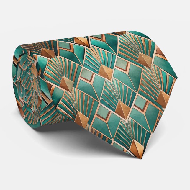Elegant kaklad Art Deco-mönster Slips (Rullad)