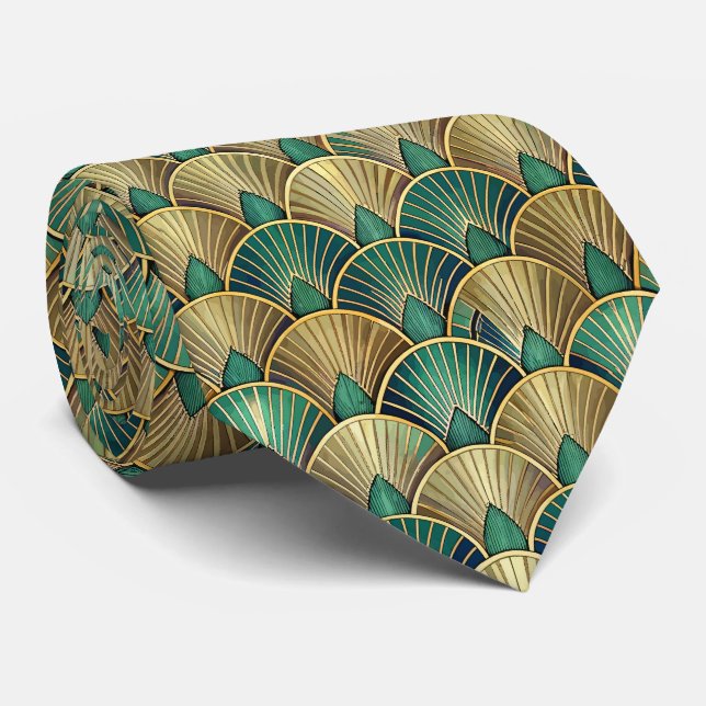 Elegant kaklad Art Deco-mönster  Slips (Rullad)