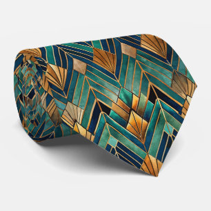 Elegant kaklad Art Deco-mönster Slips