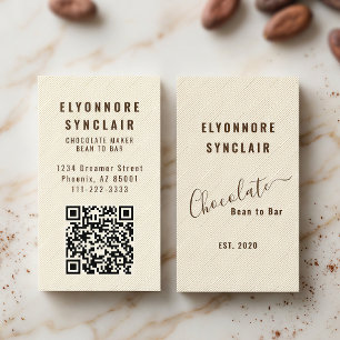 Elegant kakor präglad textur QR-kod Visitkort