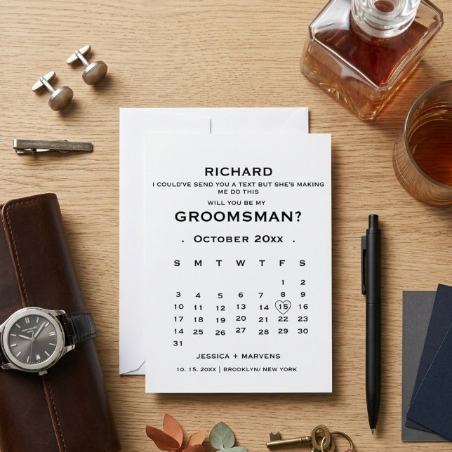 Elegant kalender förslag till bröllopsvittne   inbjudningar (Skapare uppladdad)