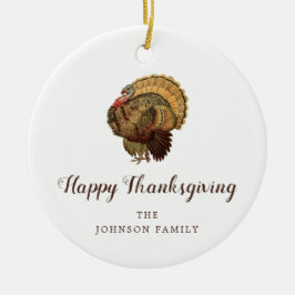 Elegant kalkon Glad Thanksgiving Julgransprydnad Keramik