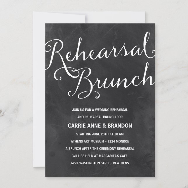 Elegant-kalkylpanel| Rustik Chic Rehearsal Brunch Inbjudningar (Framsida)
