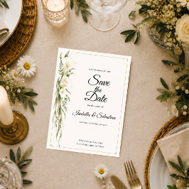 Elegant Kallalilja Romantisk Bröllop Spara Datumet
