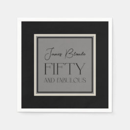 Elegant Kalligrafi 50 & Fabulous Unisex Pappersservett