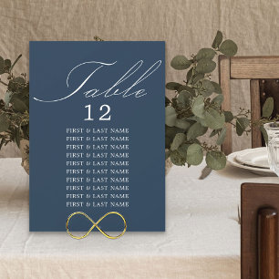Elegant Kalligrafi Blått Bord-platskort för marin Inbjudningar