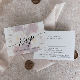 Elegant kalligrafi Blommig meny Val RSVP-kort