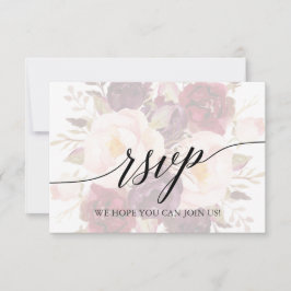 Elegant Kalligrafi Blommig Sång Förfrågan RSVP-kor OSA Kort