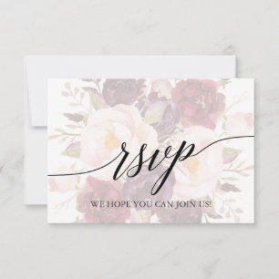 Elegant Kalligrafi Blommig Sång Förfrågan RSVP-kor OSA Kort