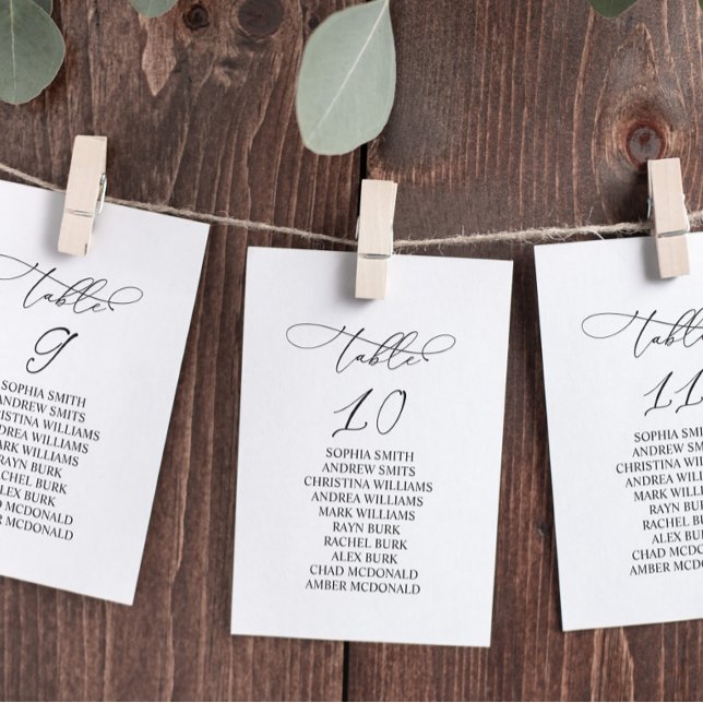 Elegant Kalligrafi Bordsnummer 10 Sittdiagram (Skapare uppladdad)