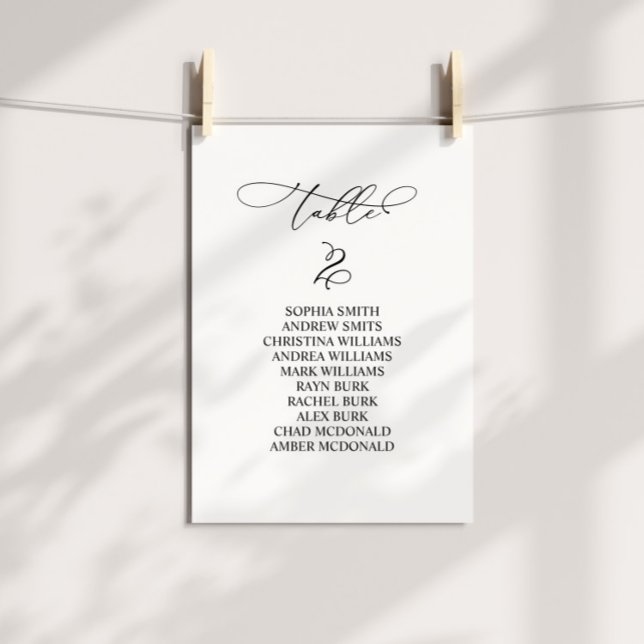 Elegant Kalligrafi Bordsnummer 2 Sittdiagram (Skapare uppladdad)