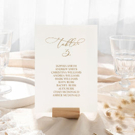 Elegant Kalligrafi Bordsnummer 3 Sittdiagram