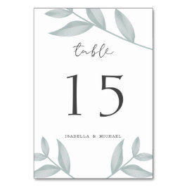 Elegant kalligrafi Botanical Bröllop Bordsnummer