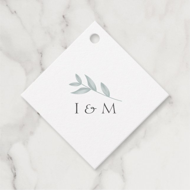 Elegant kalligrafi Botanical Bröllop Gåvor Etiketter (Framsida)