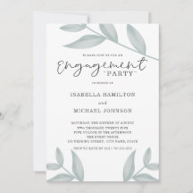 Elegant kalligrafi Botanisk Förlovningsfest