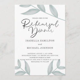 Elegant kalligrafi Botanisk repetitionsmiddag Inbjudningar