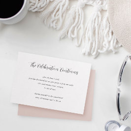 Elegant Kalligrafi Bröllop efter Party Tilläggskort