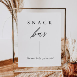 Elegant kalligrafi bröllops snack bar skylt affisc