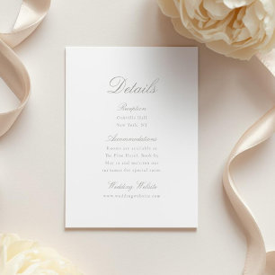 Elegant kalligrafi bröllopsdetaljkort tilläggskort