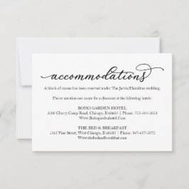 Elegant kalligrafi bröllopshotell Boende OSA Kort