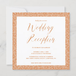 Elegant Kalligrafi Bröllopsmottagning Bränd Orange Inbjudningar