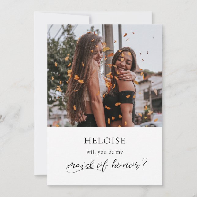 Elegant kalligrafi Bröllopsvittnets förfrågningsko Inbjudningar (Framsida)