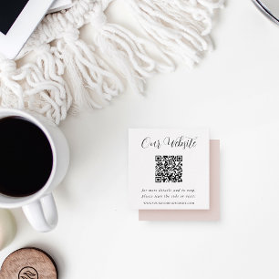 Elegant Kalligrafi Bröllopswebbplats QR-kod Tilläggskort