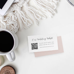 Elegant Kalligrafi Bröllopswebbplats QR-kod Tilläggskort