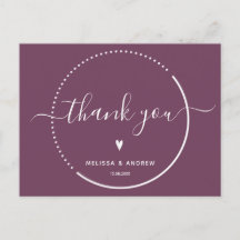 Elegant Kalligrafi - Burgunderröd Bröllop Tack