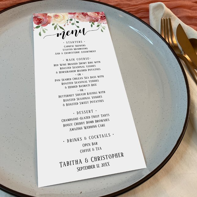 Elegant Kalligrafi, Burgundy & Perfekt  Ro Meny (Skapare uppladdad)