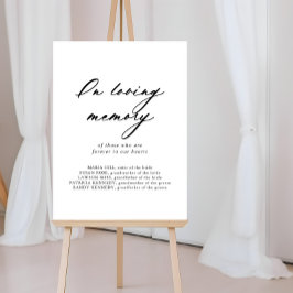 Elegant kalligrafi Chic In Loving Memory skylt