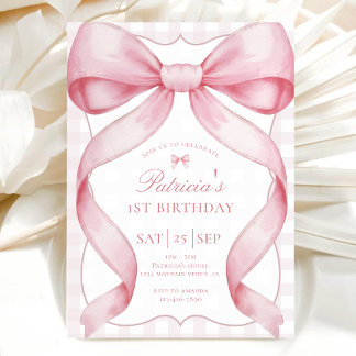 Elegant Kalligrafi Coquette Rosa Slinga Födelsedag Spara Datumet