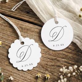 Elegant kalligrafi D monogram initial bröllop Gåvor Etiketter