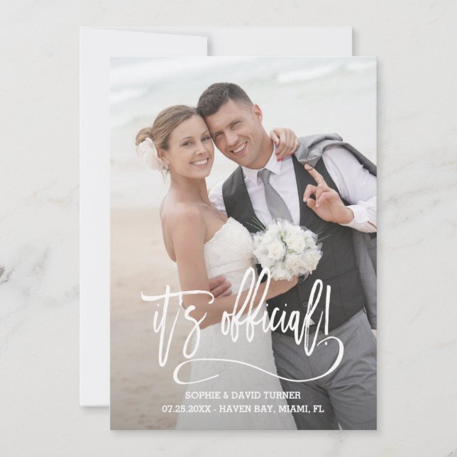Elegant Kalligrafi Det är officiell Bröllop Meddelande (Framsida)