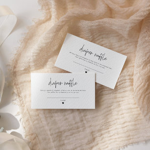 Elegant Kalligrafi Diaper Raffle Card Baby Shower Tilläggskort
