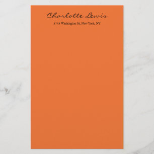 Elegant kalligrafi enfärgad orange läslig text brevpapper