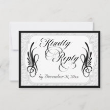 Elegant kalligrafi & falskt präglad - Svart/Vit