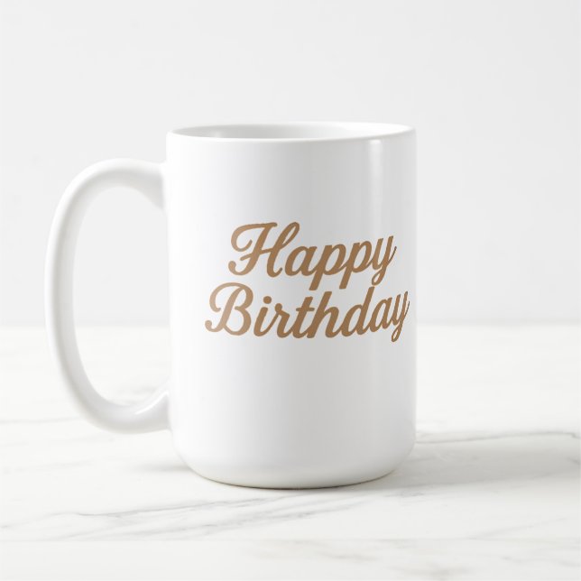 Elegant Kalligrafi för födelsedagar Kaffemugg (Vänster)