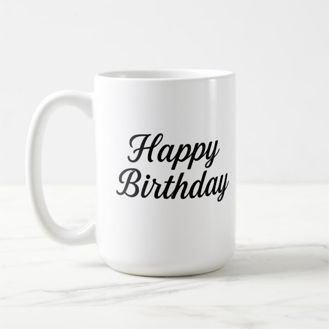 Elegant Kalligrafi för födelsedagar Kaffemugg (Vänster)