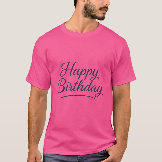 Elegant Kalligrafi för födelsedagar T Shirt (Framsida)
